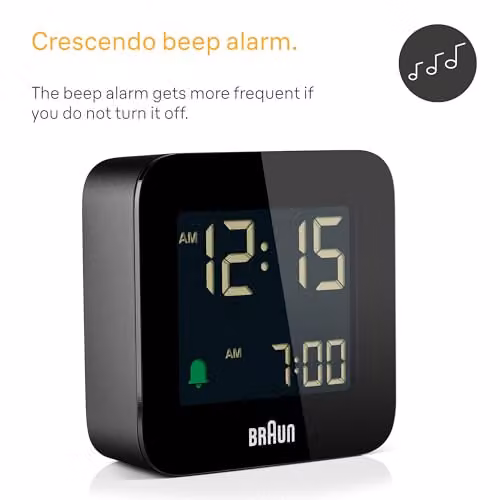 Braun Digital Travel Alarm Clock in Black – 2