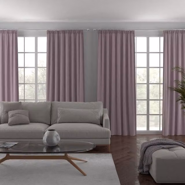 Willow Made to Measure Orchid Blackout Fabric Curtain Panel in Pink and Purple