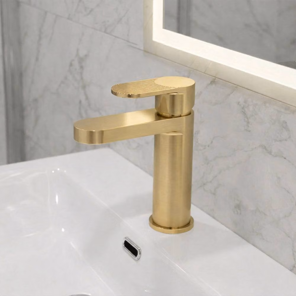 Balterley Rileyhill Fluted Mono Basin Mixer Tap with Pop-Up Waste in Gold Brass – 2