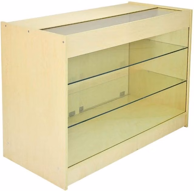 Monstershop K1200 Maple Lockable Glass Retail Display Counter, W/D/H: 120 x 90 x 60 cm