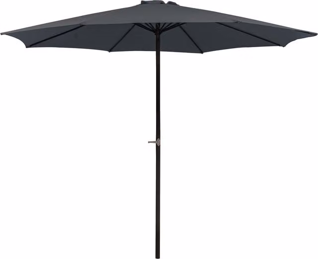 BIRCHTREE Aluminium Garden Parasol, Grey, 3.3 m