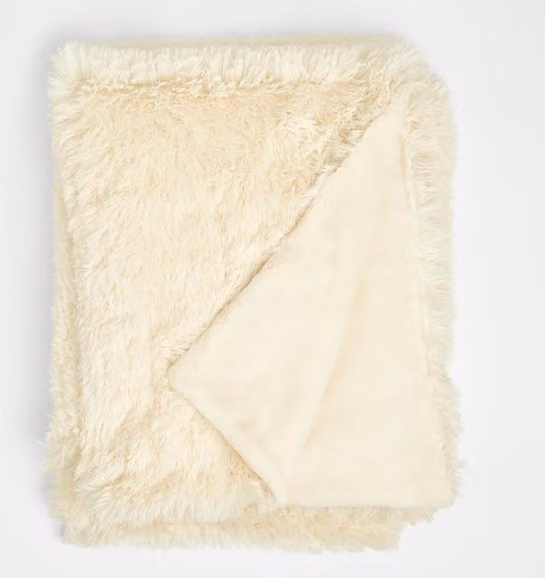 Sienna Fluffy Shaggy Fleece Throw Blanket in Yellow