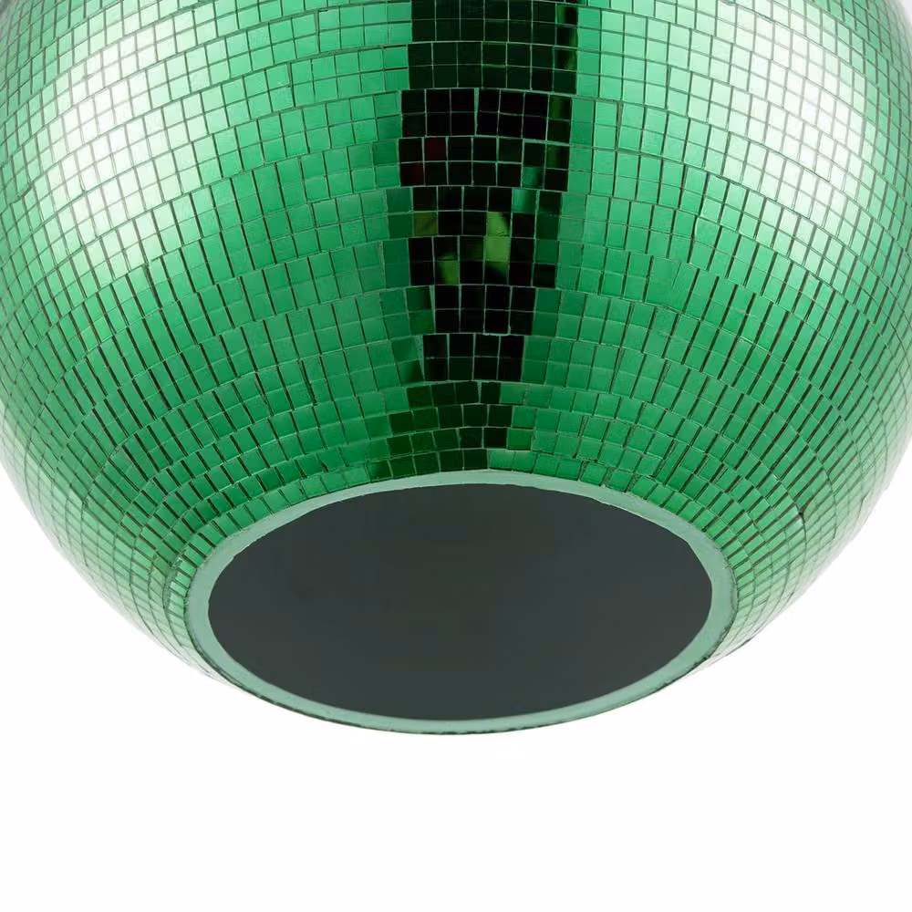 Happy Homewares Shiny Disco Mosaic Ball Pendant Shade in Green Retro Style – 2