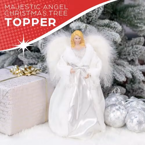 The Christmas Workshop 71099 White Diamante Angel Tree Topper, Height: 30 cm – 2