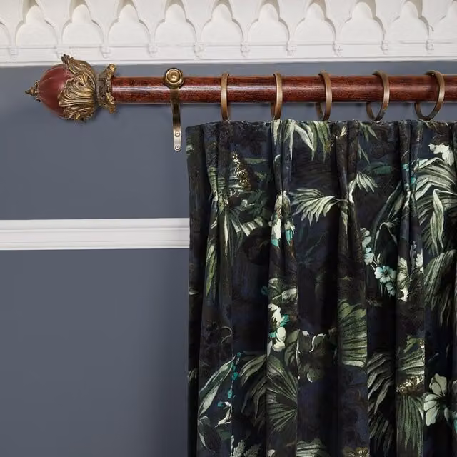 House of Hackney Limerence Opaque Velvet Fabric Panel Curtain in Ink Blue