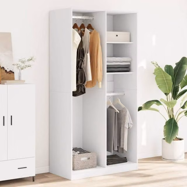 Berkfield Home White Minimalist Wardrobe W/D/H: 100 x 50 x 200 cm