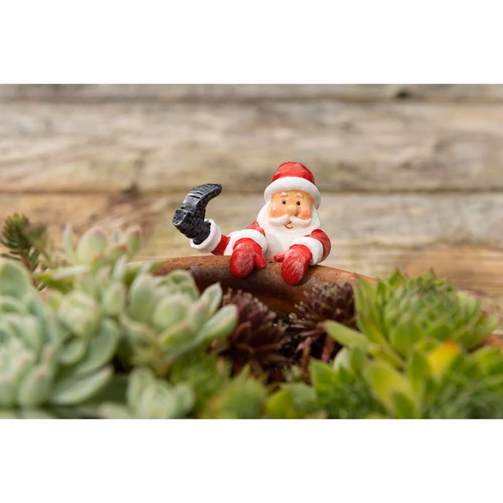 Jardinopia Father Christmas Pot Buddy Plant Pot Hanger in Red and Multicolour, H 5.8 x W 7.7 x L 10.5 cm – 5