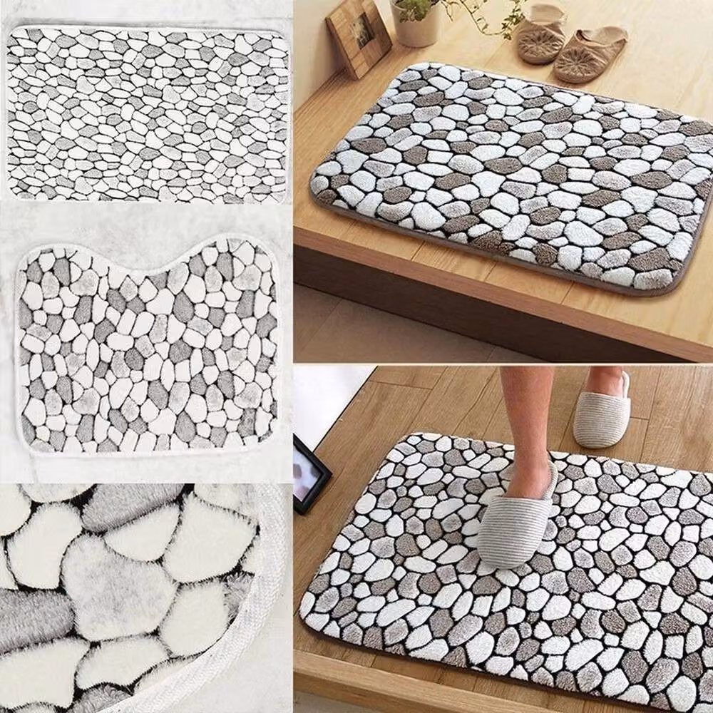 SPETLEK Set of 2 Multicolour Graphic Cotton Bath and Pedestal Mats, Non-Slip, W/D: 100 x 130 cm – 2