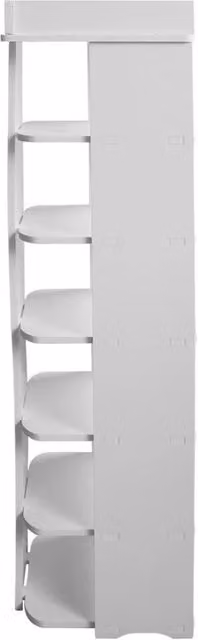 FLAVORA 7 Tier Wooden Shoe Rack in White, H 97 x W 27 x D 26 cm