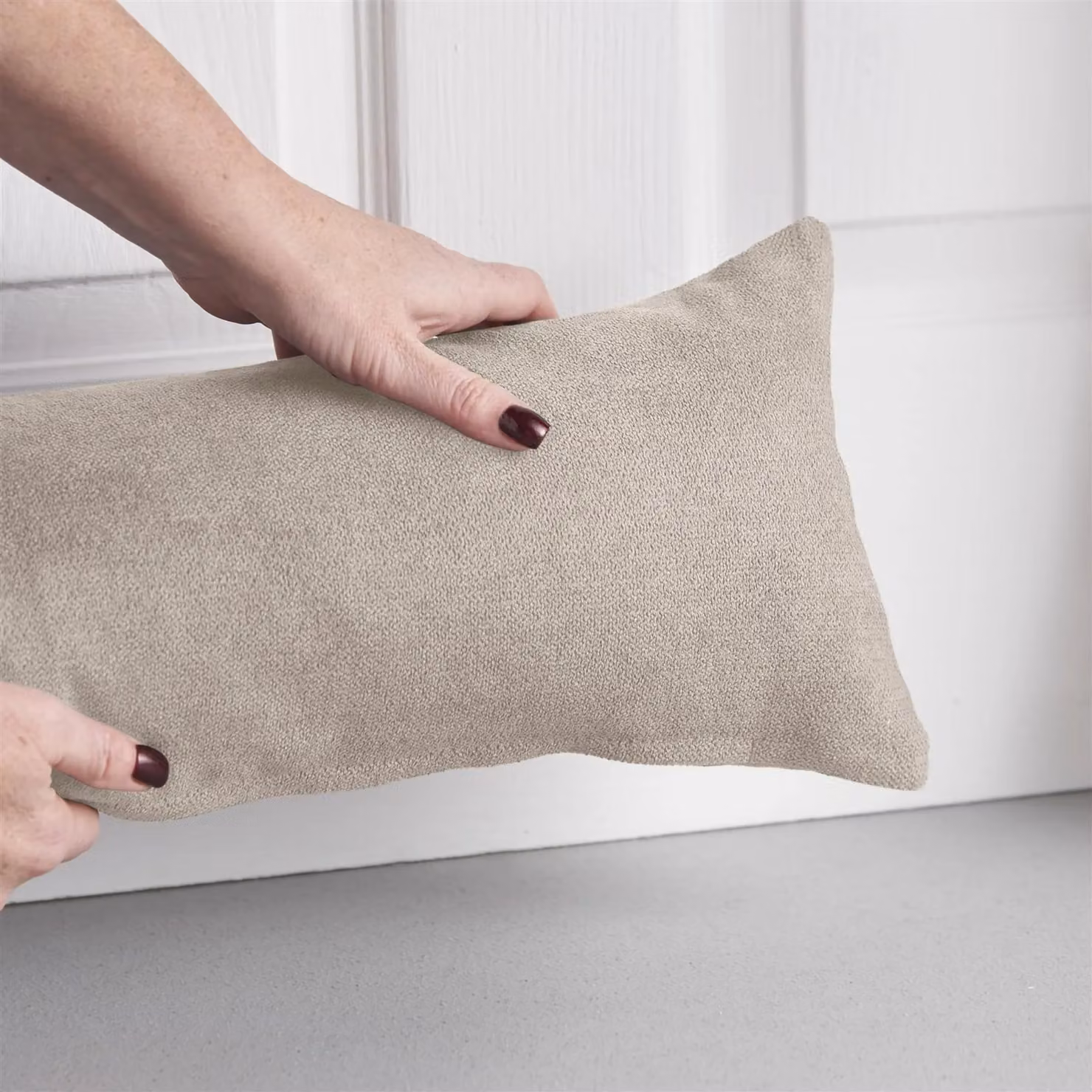 Luxury Living Velvet Chenille Draught Excluder in Taupe, W/D/H: 90 x 15 x 15 cm – 3