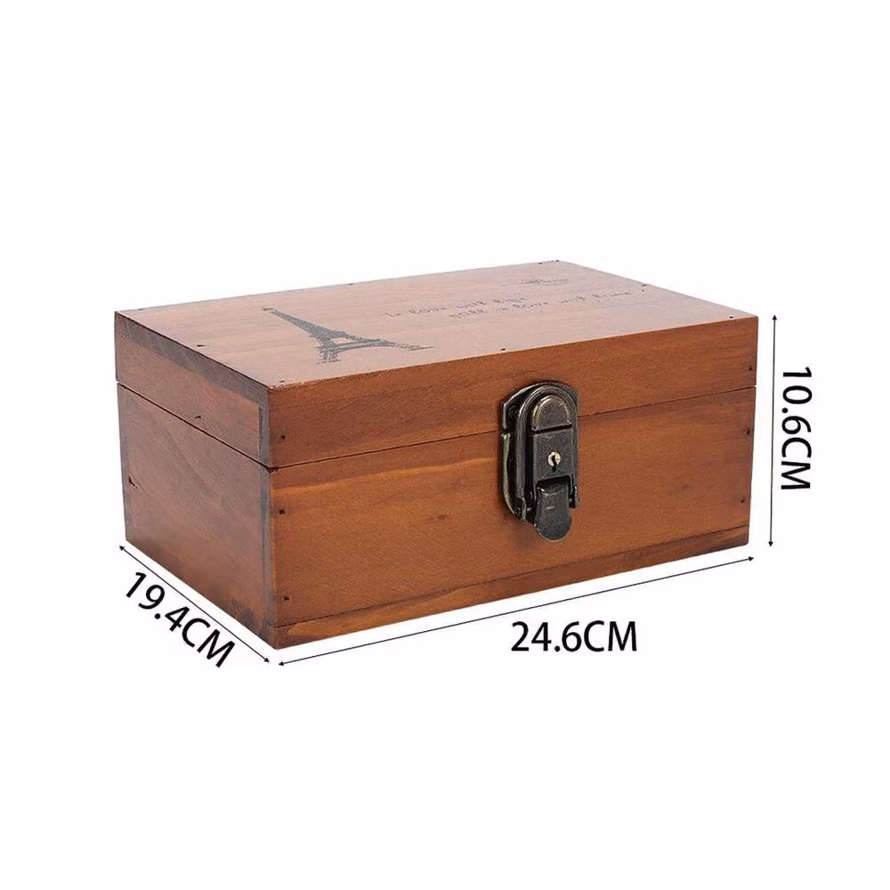 FORGEVIO Wooden Storage Box Tower, Brown, W: 24.6 cm, D: 19.4 cm, H: 10.6 cm – 2