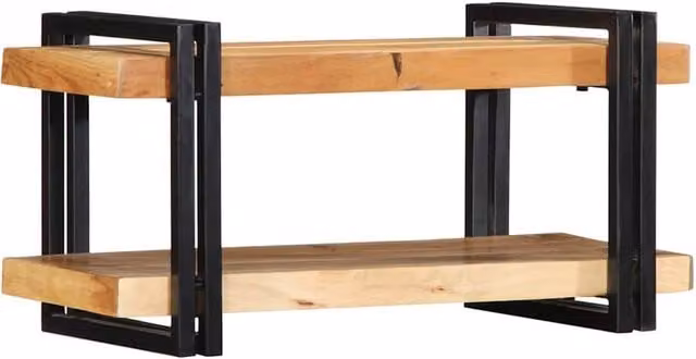 Berkfield Home Wall Mounted Acacia Wood Shelf in Brown, W/D/H: 70 x 33 x 35 cm – 1