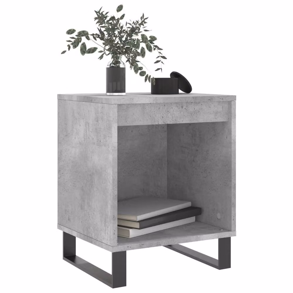 Berkfield Home Set of 2 Modern Bedside Cabinets in Concrete Grey, W/D/H: 40 x 35 x 50 cm – 3
