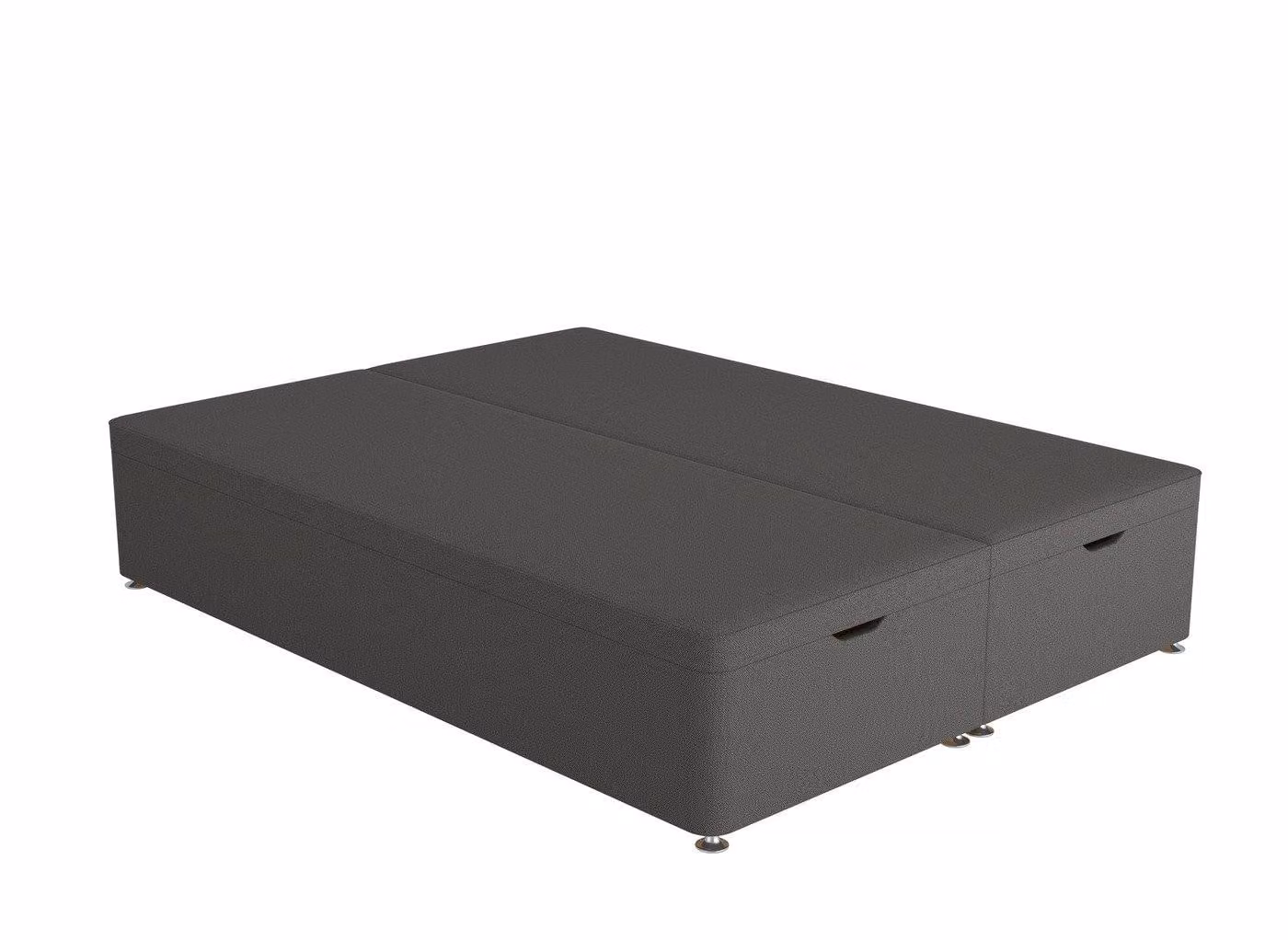 Flaxby Grey Bouclé Upholstered Ottoman Divan Bed Base