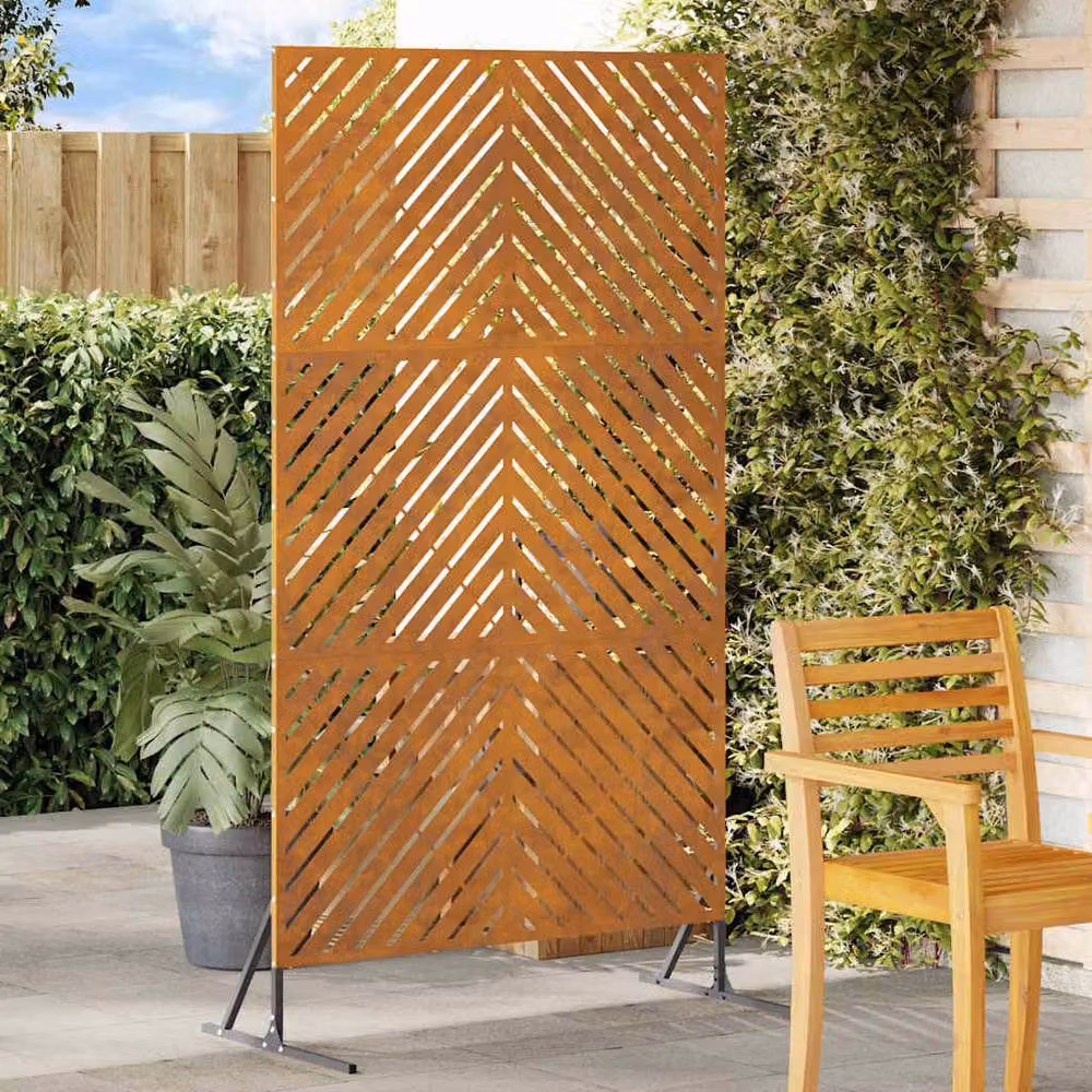 Berkfield Home Modern Rectangular Stainless Steel Fence Panels in Brown, W/D/H: 100 x 50 x 180 cm – 2