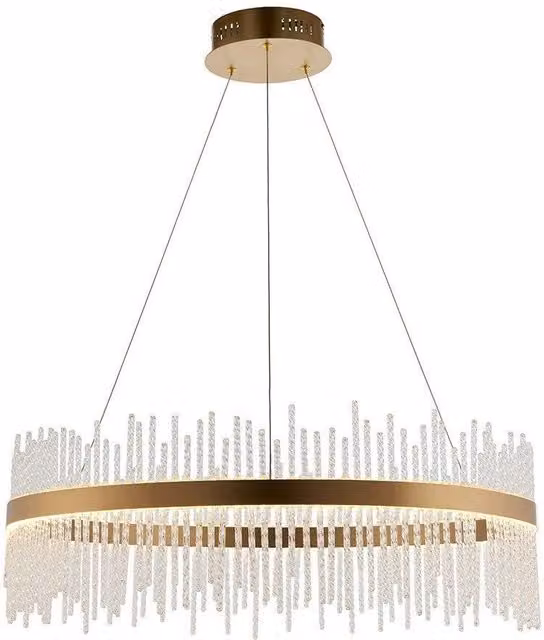 Netlighting TRAPANI Dimmable LED Pendant Ceiling Light in Gold and Transparent Glass – 1