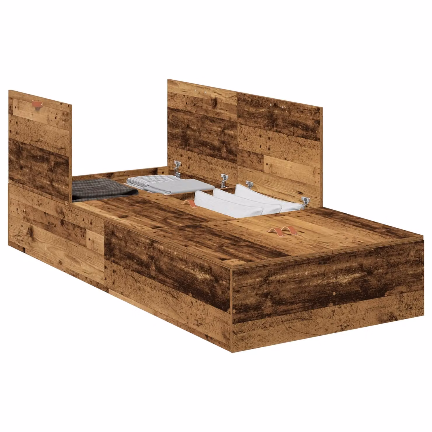 Berkfield Home Rustic Solid Pine Storage Bed Frame with Drawers, Brown, W/D/H: 100 x 200 cm – 2