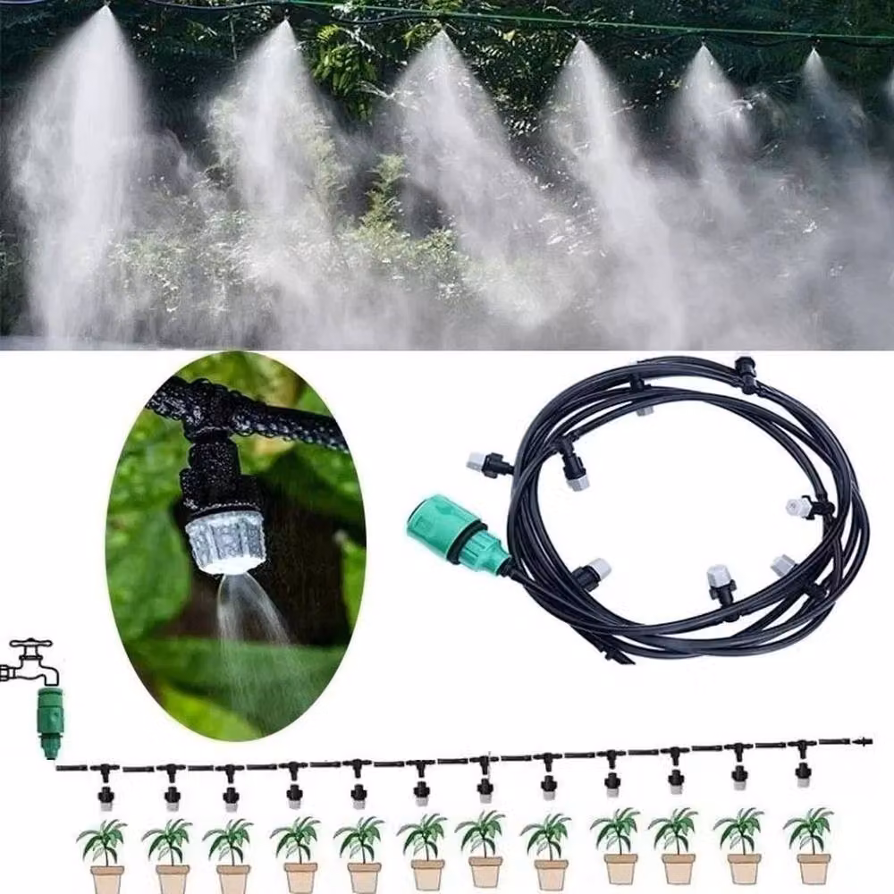 FLAVORA 10m Garden Cooling Water Mist Sprayer System with Flow Control in Black – 3