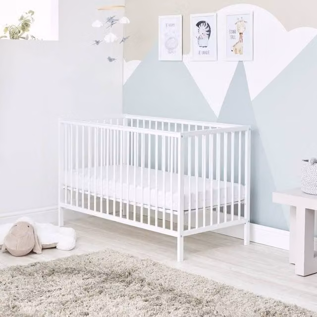 Baby Elegance Kim Cot in White Solid Wood