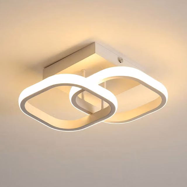Pheashine Modern Square LED Ceiling Light 22W, Warm White 3000K, White and Black – 1