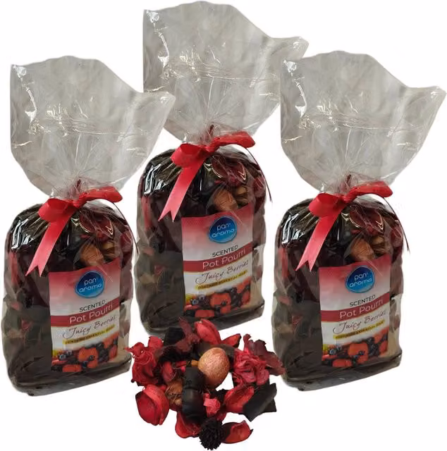 Pan Aroma Juicy Berries Pot Pourri Scented Home Botanicals, Fruity and Fresh Scent, 180g, Red and Brown
