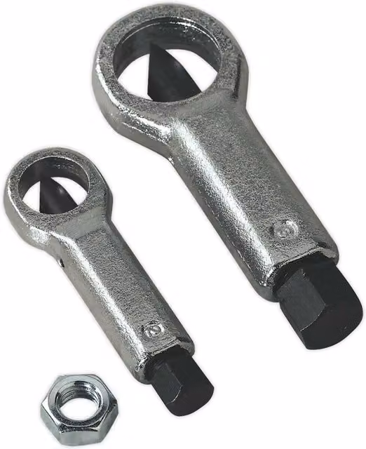 Loops 2 Piece Nut Splitter Set in Silver, Made from Hardened and Tempered Chrome Molybdenum Steel