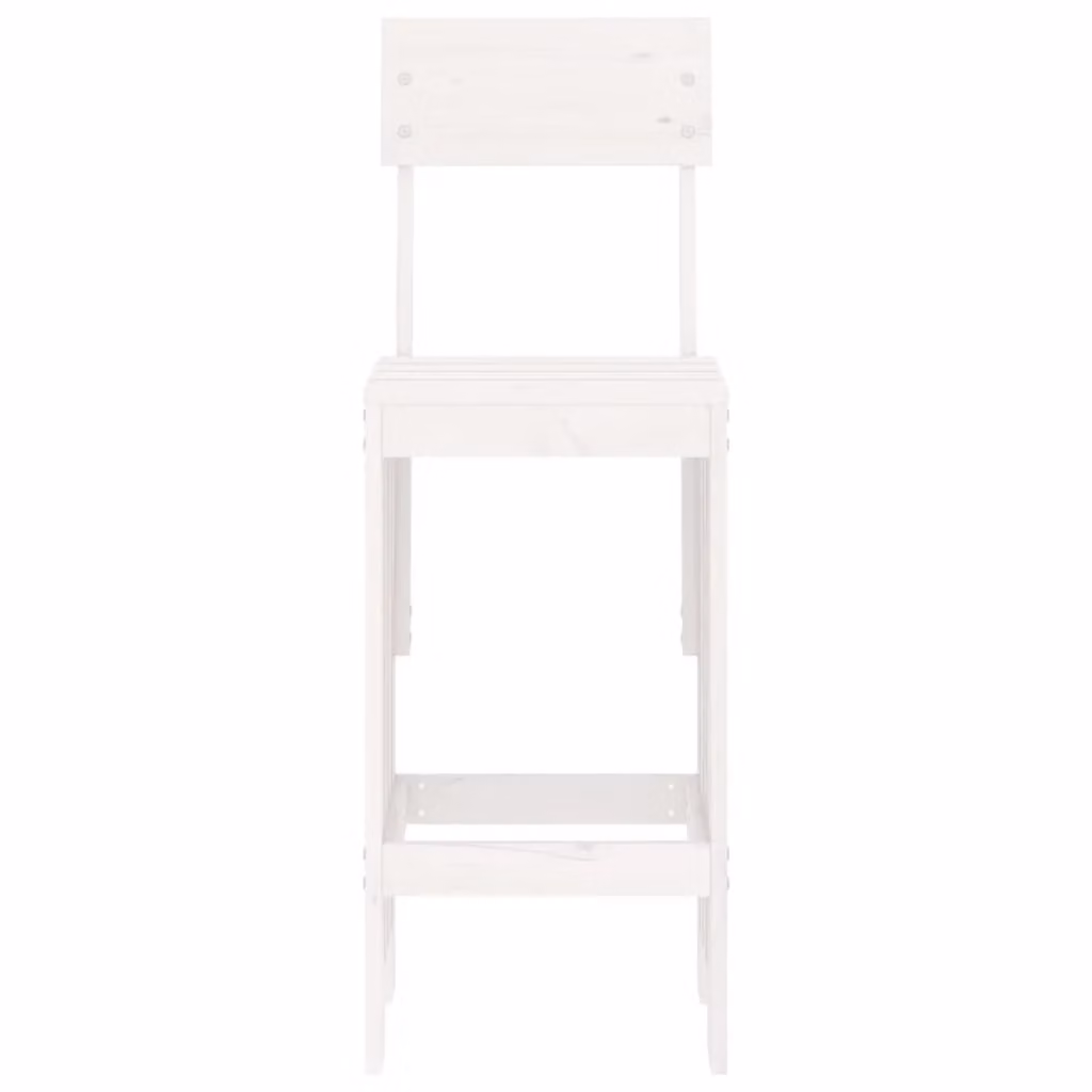 Berkfield Home Set of 2 Rustic White Solid Pine Bar Stools, W/D/H: 40 x 48.5 x 115.5 cm – 2