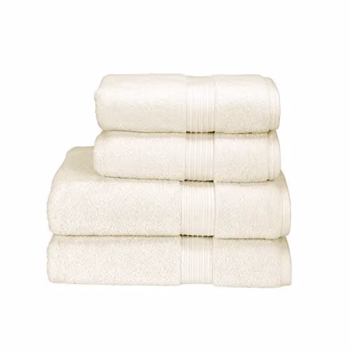 Christy Supreme Hygro 100% Cotton Bath Sheet, White/Beige, W: 90 cm, H: 165 cm