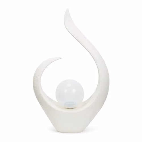 ValueLights Solar Powered Large Abstract Ornament Statue Light in White – 1