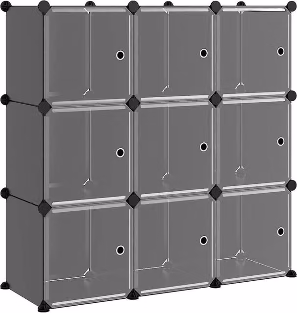 Berkfield Home 9-Cube Storage Organiser with Doors in Black – 1