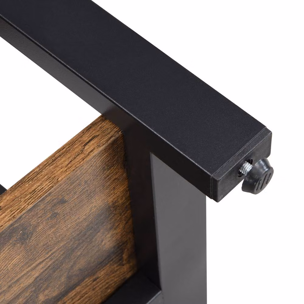 Mona Vale Furniture Industrial Console Table with 2 Drawers and Open Shelf in Brown – 5