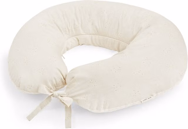 Avery Row Wild Chamomile Wrap Around Nursing Pillow in Organic Beige Cotton