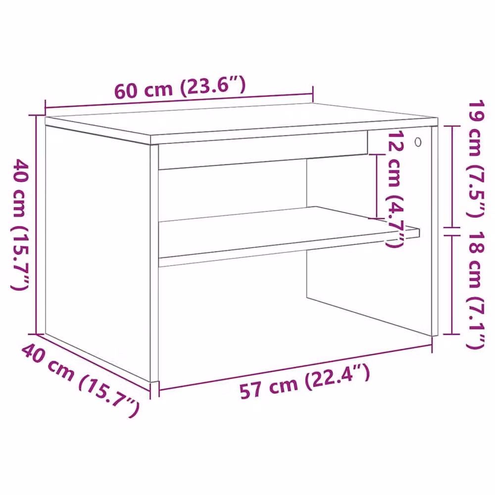 Berkfield Home Smoked Oak TV Cabinet in Brown, W/D/H: 60 x 40 x 40 cm – 6