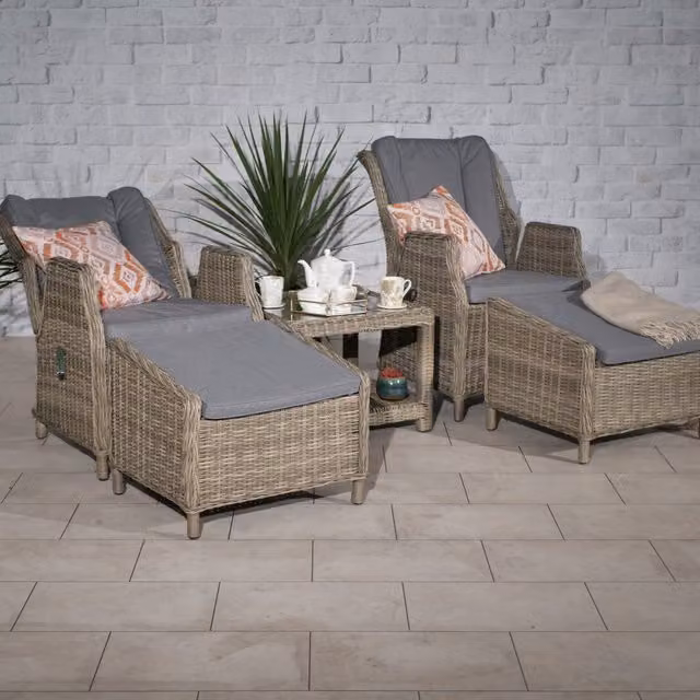 Royalcraft Wentworth 5 Piece Deluxe Gas Reclining Chair Set in Beige – 2