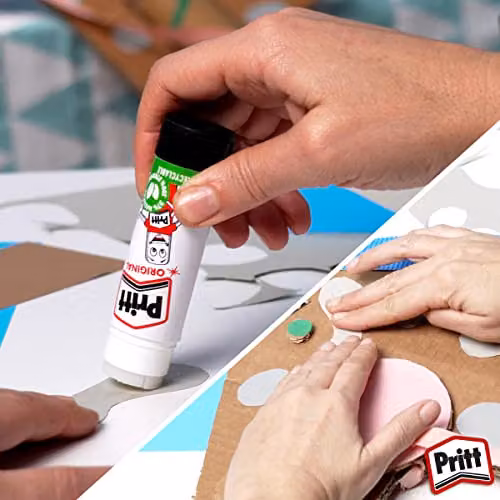 Pritt Glue Stick for School and Craft, Transparent and White, 5 x 11 g – 4