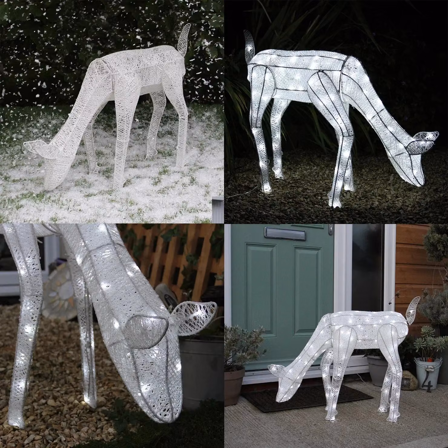 Monstershop Large Light Up Grazing Doe Reindeer in White – 4