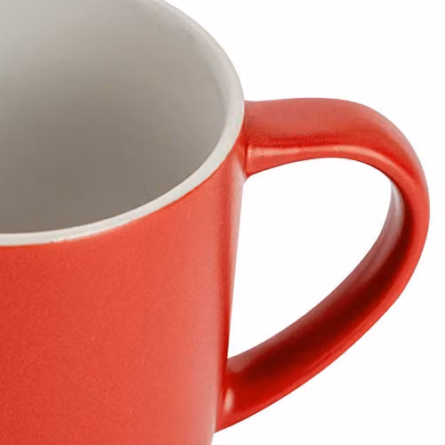 Argon Tableware Matte Red Stoneware Coffee Mugs, 350ml, Pack of 2 – 3