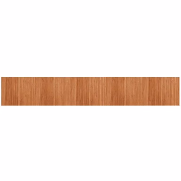 Berkfield Home Rectangular Bamboo Rug in Brown, W: 80 cm, L: 500 cm