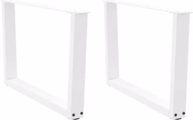 Berkfield Home V-Shape Dining Table Legs, 2 Pieces, White Steel, H: 70 cm, W: 42-43.3 cm