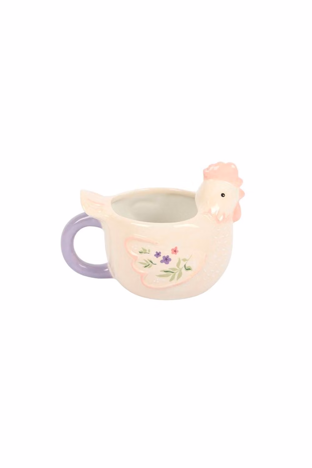 KDMD Hen Shaped Ceramic Mug in Peach with Floral Design, 250 ml – 2