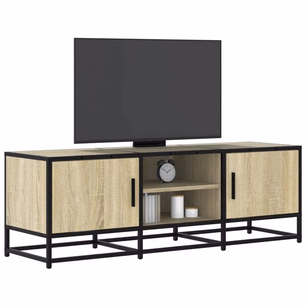 Berkfield Home Industrial TV Cabinet in Sonoma Oak and Beige, W/D/H: 120 x 41 x 41 cm – 2