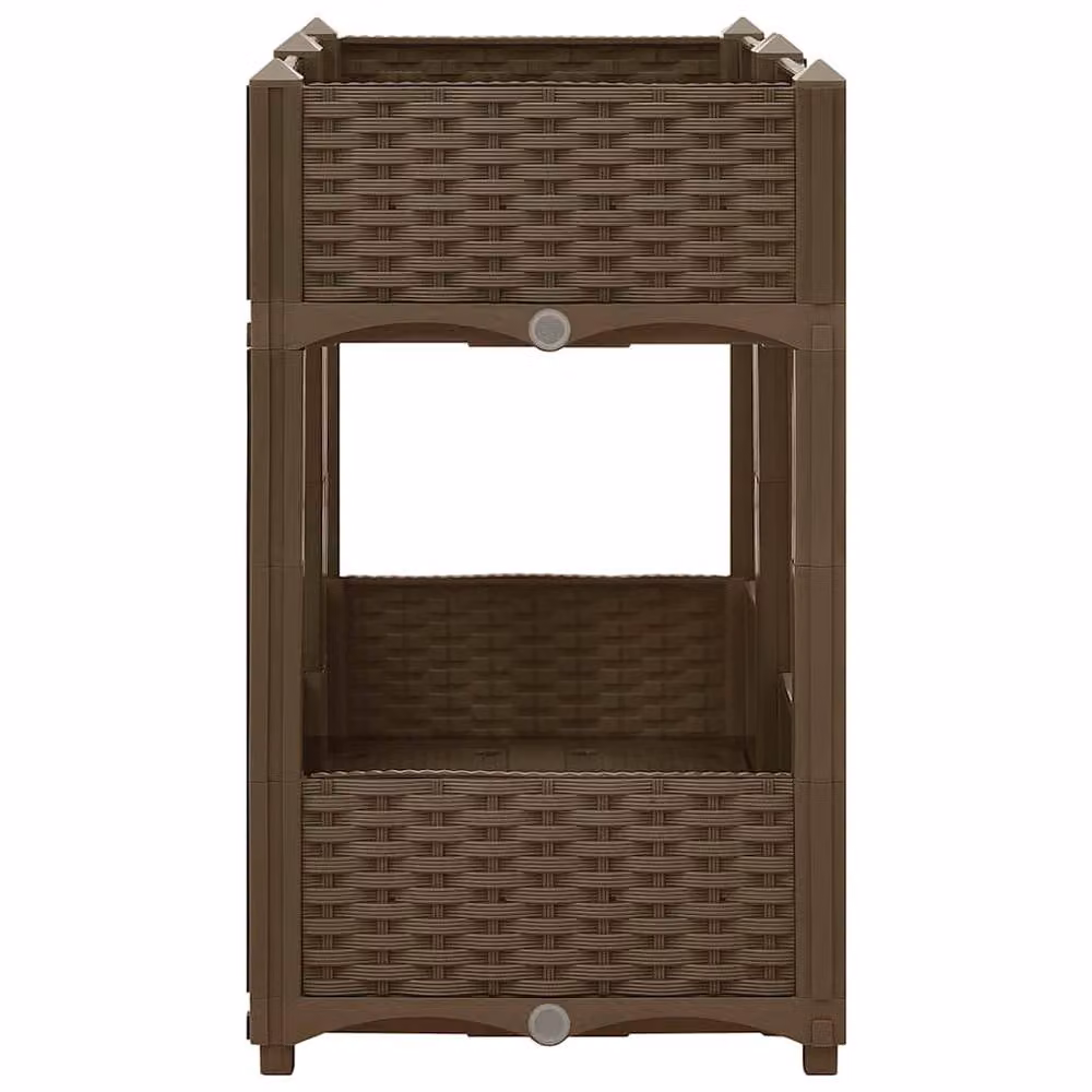 Berkfield Home Raised Bed in Brown Plastic, W/D/H: 80 x 40 x 71 cm