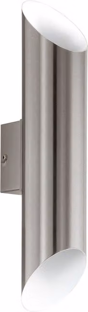 Loops IP44 Outdoor LED Wall Light in Stainless Steel and White – 1