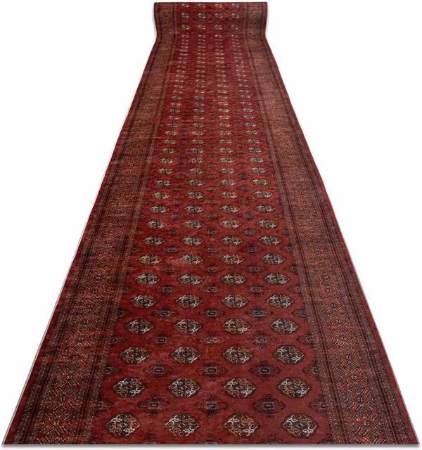 RugsX Anti-Slip Lotus Oriental Runner in Red, W/D/H: 100 x 280 cm – 1