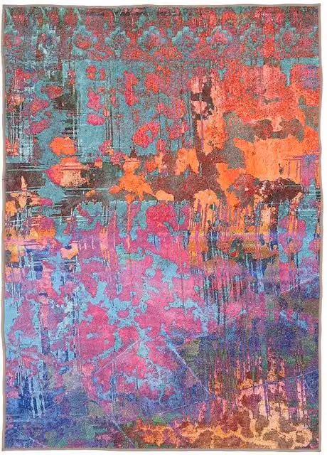 Kukoon Pink and Multicolour Abstract Modern Living Room Area Rug, W: 160 cm, L: 230 cm – 1