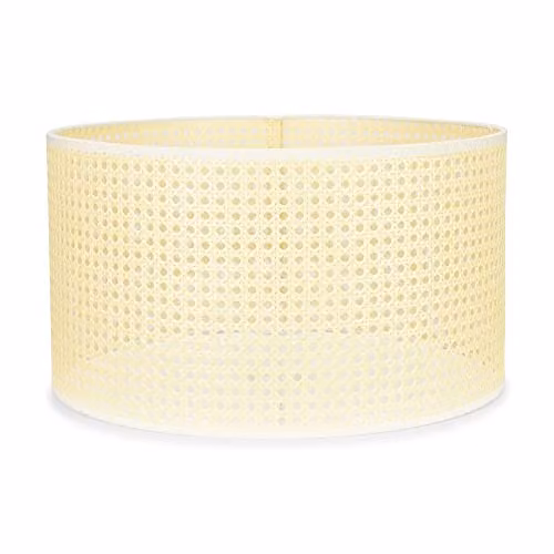 MiniSun Modern Beige Rattan Cylinder Ceiling Pendant or Table Lamp Shade, Width: 45 cm