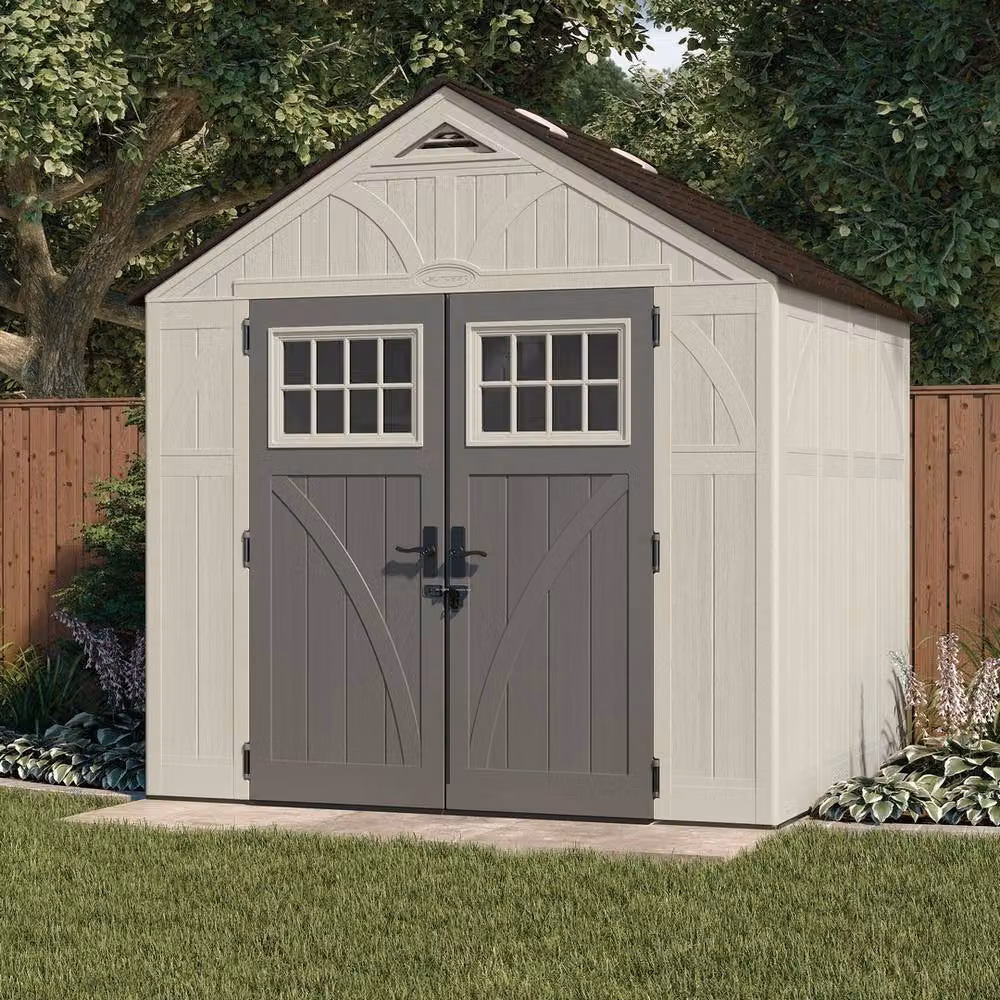 Rowlinsons Tremont Resin Shed in Beige, L218 x W255 x H262 cm – 2