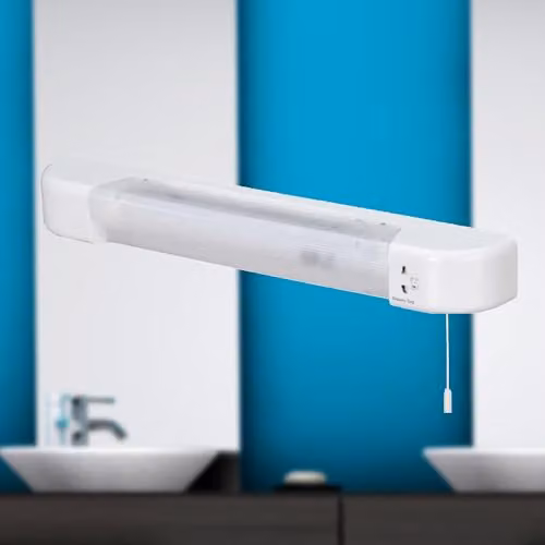firstchoicelighting Set of 2 Rise White LED Bathroom Shaver Lights, W/D/H: 12.0 x 7.2 x 4.0 cm – 2