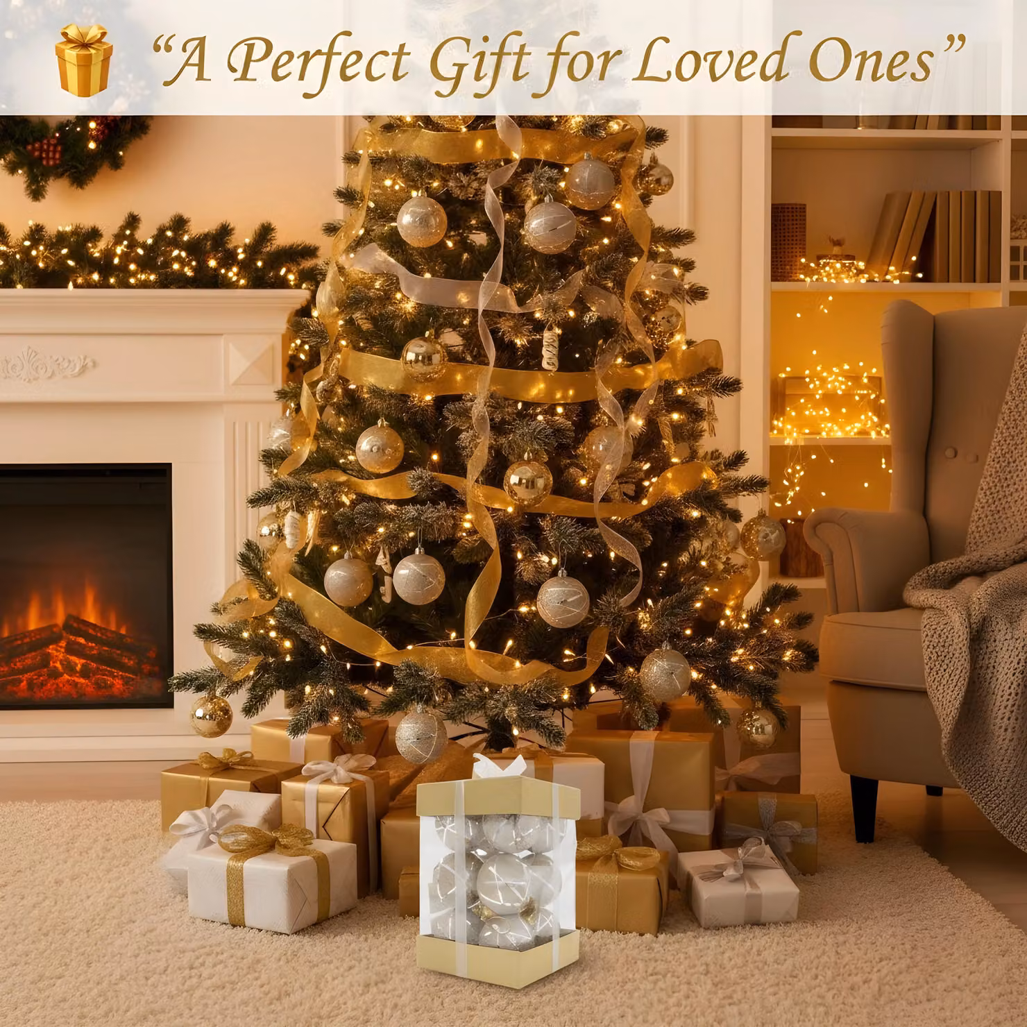 Shatchi 12-Piece Glittered Soft Foam Christmas Bauble Hanging Ornaments in Gold and Silver, Diameter: 4 cm – 6