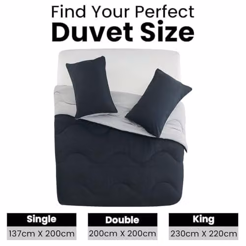 Gaveno Cavailia 10.5 Tog Double Microfibre Coverless Duvet in Black and Grey, W x D: 200 x 200 cm – 6